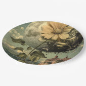 Moonlit Blume und Vintager Charme Pappteller (Schrägansicht)