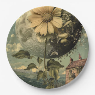Moonlit Blume und Vintager Charme Pappteller