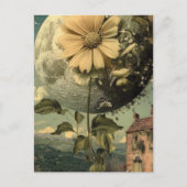 Moonlit Blume und Vintager Charme Postkarte (Vorderseite)