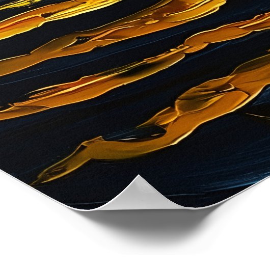 Moonlit Boat Journey - Naïf Dreamy Night Art Poster (Ecke)