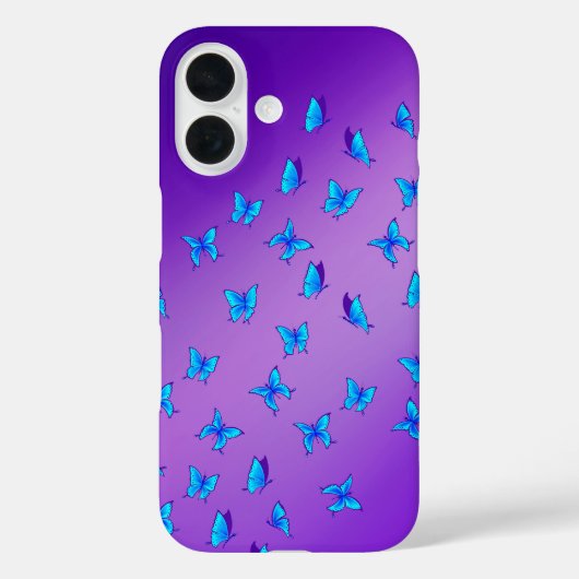 Moonlit Butterflies iPhone 16 Case - Whimsical Art (Rückseite)