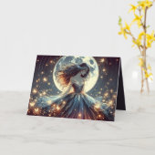 Moonlit Butterfly Enchantress Fantasy Karte (Gelbe Blume)