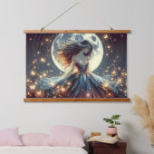 Moonlit Butterfly Enchantress Fantasy Wandteppich Mit Holzrahmen (Schlafzimmer)