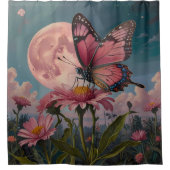 Moonlit Butterfly Naturbad Duschvorhang (Vorderseite)