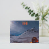 Moonlit Cabin Alaska Postkarte (Stehend Vorderseite)