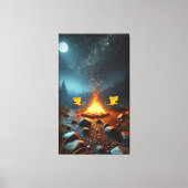 Moonlit Campfire Glow Canvas Print Leinwanddruck (Vorderseite)