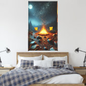 Moonlit Campfire Glow Canvas Print Leinwanddruck (Insitu (Schlafzimmer))