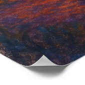 Moonlit Campfire Lake - Pastel Painting Style Art Poster (Ecke)