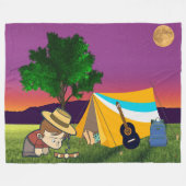 Moonlit Campfire Träume Fleecedecke (Vorderseite (Horizontal))