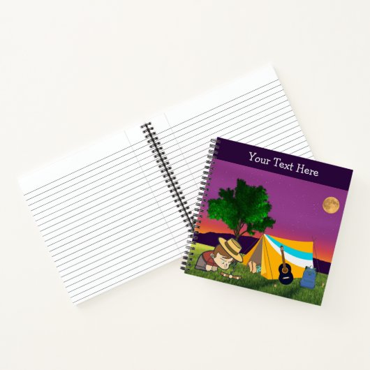 Moonlit Campfire Träume Notizblock (Innenseite)