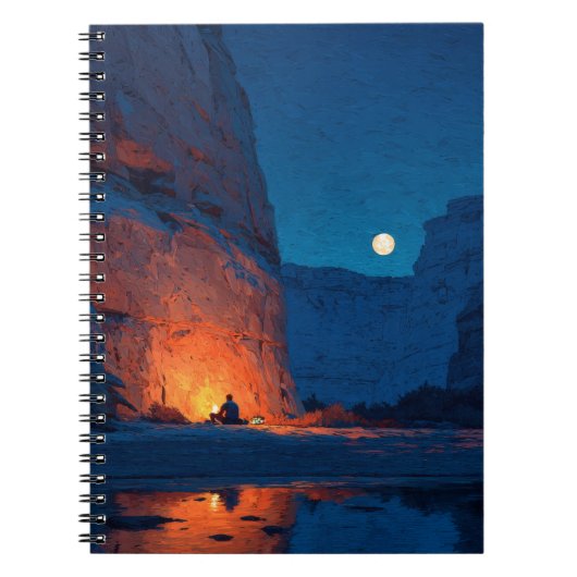 Moonlit Canyon Campfire-Notebook Notizblock (Vorderseite)