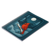 Moonlit Cardinal in Winter Forest Notizblock (Linke Seite)