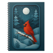 Moonlit Cardinal in Winter Forest Notizblock (Vorderseite)