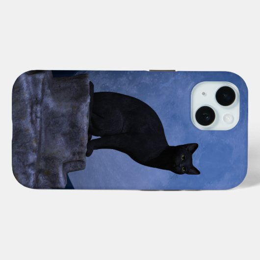 Moonlit Cat Case-Mate iPhone Hülle (Rückseite (Horizontal))