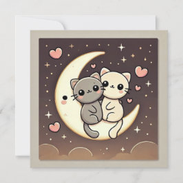 Moonlit Cat Liebe Card Feiertagskarte