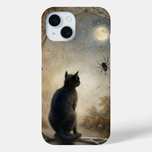 Moonlit Cat Phone Case - Mystical Familiary Design (Rückseite)