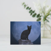Moonlit Cat Postkarte (Stehend Vorderseite)