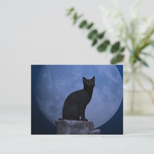 Moonlit Cat Postkarte (Stehend Vorderseite)
