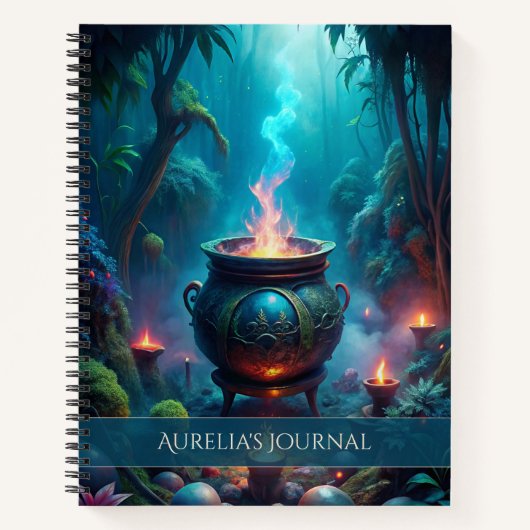 Moonlit Cauldron Grimoire - MondHexenzauber Notizblock (Vorderseite)