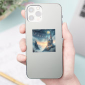 Moonlit Celestial Castle Aufkleber (Telefon)