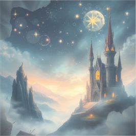 Moonlit Celestial Castle Aufkleber