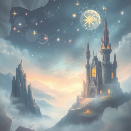 Moonlit Celestial Castle Aufkleber (Vorderseite)