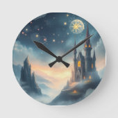 Moonlit Celestial Castle Runde Wanduhr (Vorderseite)
