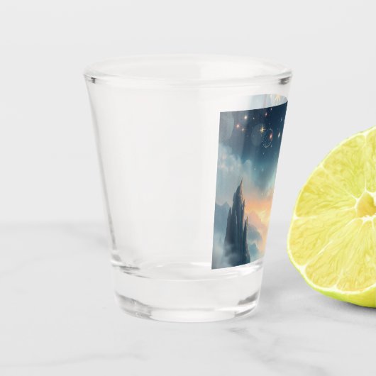 Moonlit Celestial Castle Schnapsglas (Links)