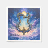 Moonlit Celestial Harp – Dreamy Cosmic Fantasy Art Serviette (Vorderseite)