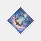 Moonlit Celestial Harp – Dreamy Cosmic Fantasy Art Serviette (Ecke)