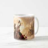 Moonlit Cello Dream with Crimson Roses Mug Kaffeetasse (VorderseiteRechts)