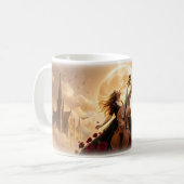 Moonlit Cello Dream with Crimson Roses Mug Kaffeetasse (Vorderseite Links)