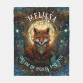 Moonlit Celtic Fox Personalised Nature Lover Fox Fleecedecke (Vorderseite)