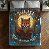 Moonlit Celtic Fox Personalised Nature Lover Fox Fleecedecke