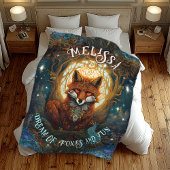 Moonlit Celtic Fox Personalised Nature Lover Fox Fleecedecke