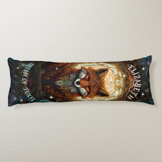 Moonlit Celtic Fox Personalised Nature Lover Fox Seitenschläferkissen (Rückseite)