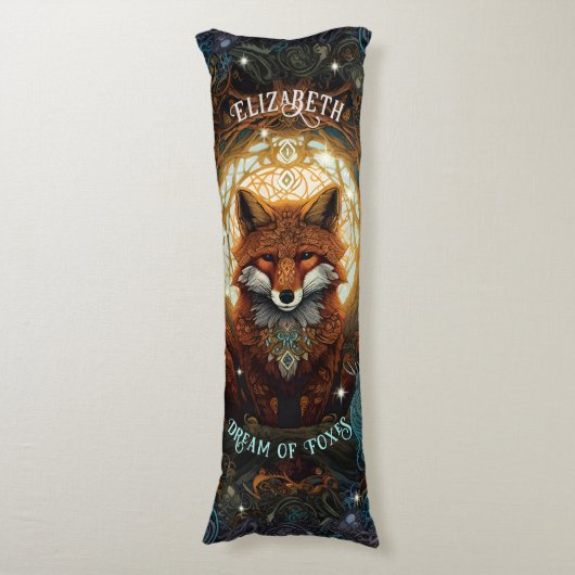 Moonlit Celtic Fox Personalised Nature Lover Fox Seitenschläferkissen (Vorderseite Vertikal)