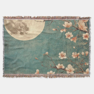 Moonlit Cherry Blossom Serenity Decke