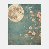 Moonlit Cherry Blossom Serenity Fleecedecke (Vorderseite)