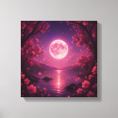 Moonlit Cherry Blossom Serenity Leinwanddruck (Vorderseite)