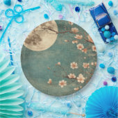 Moonlit Cherry Blossom Serenity Pappteller (Party)