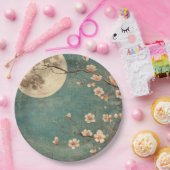 Moonlit Cherry Blossom Serenity Pappteller (Party)