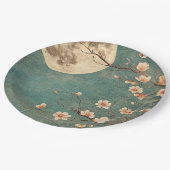 Moonlit Cherry Blossom Serenity Pappteller (Schrägansicht)