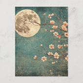 Moonlit Cherry Blossom Serenity Postkarte (Vorderseite)