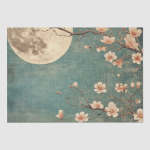 Moonlit Cherry Blossom Serenity Seidenpapier