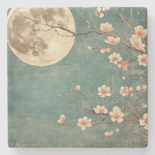 Moonlit Cherry Blossom Serenity Steinuntersetzer