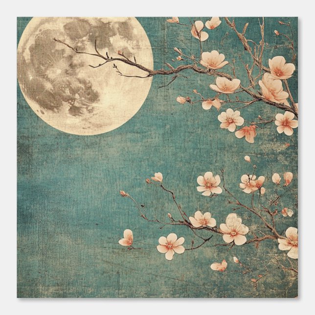 Moonlit Cherry Blossom Serenity Tapete (Vorderseite)