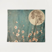 Moonlit Cherry Blossom Serenity Wandteppich (Vorderseite (Horizontal))