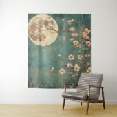Moonlit Cherry Blossom Serenity Wandteppich (Beispiel)