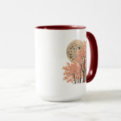 Moonlit Cherry Blossom Trees Nature Art Combo Mug Tasse (VorderseiteRechts)